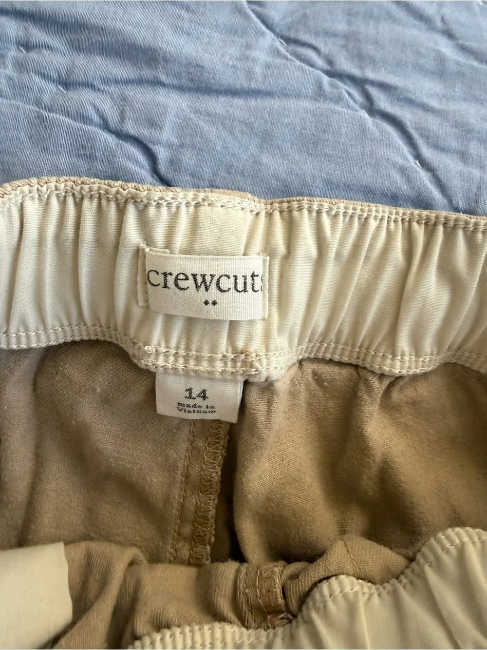 2 Crewcuts Khaki Drawstring Knit Shorts